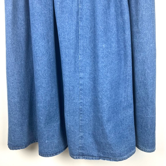 Vintage 90’s Candie’s Prairie Western Button Down Denim Maxi Midi Skirt - Picture 12 of 16